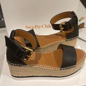 See By Chloe black wedges